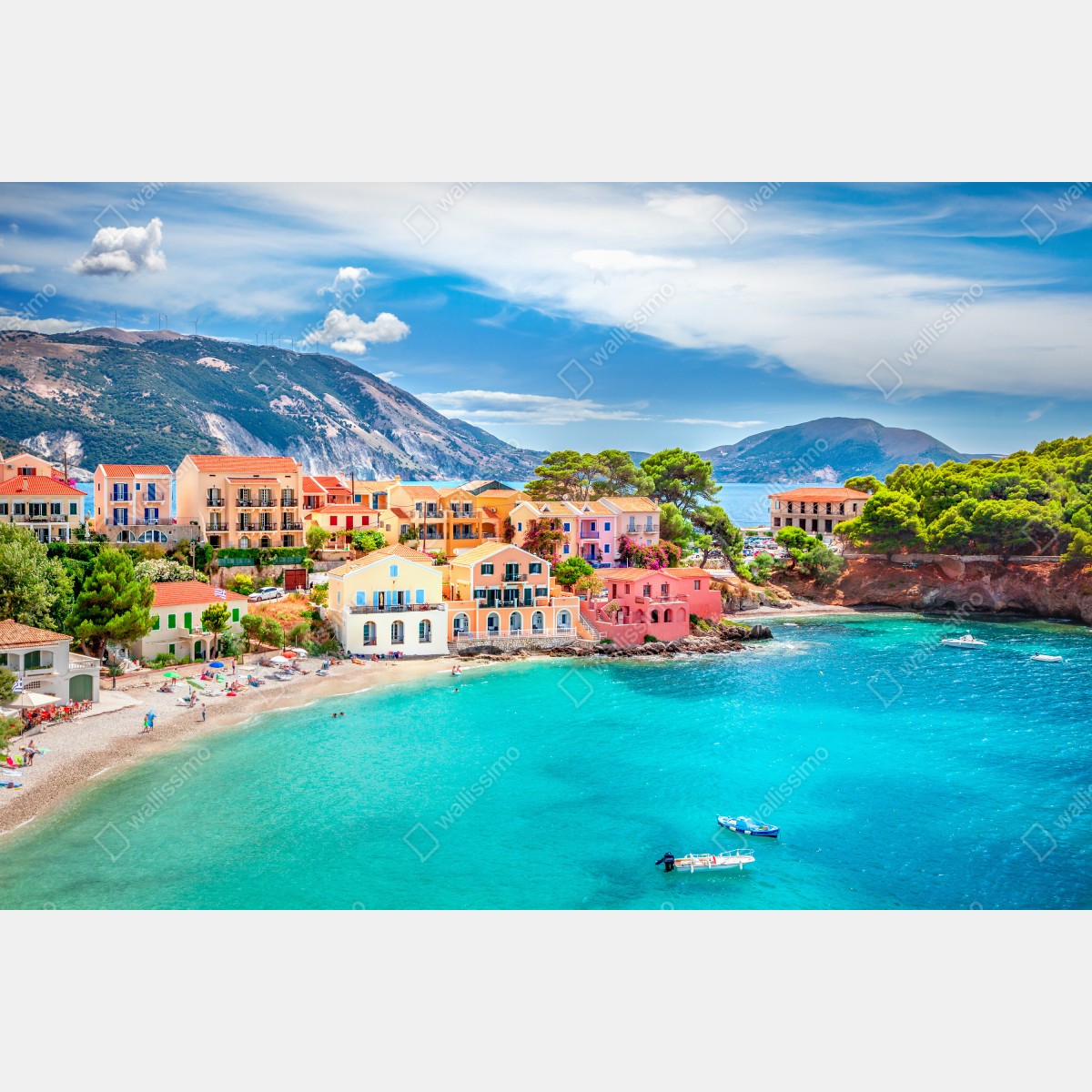 Naklejka na laptopa Assos nadmorska sceneria, Kefalonia – Wallissimo® Naklejka na laptopa Assos nadmorska sceneria, Kefalonia – Wallissimo®