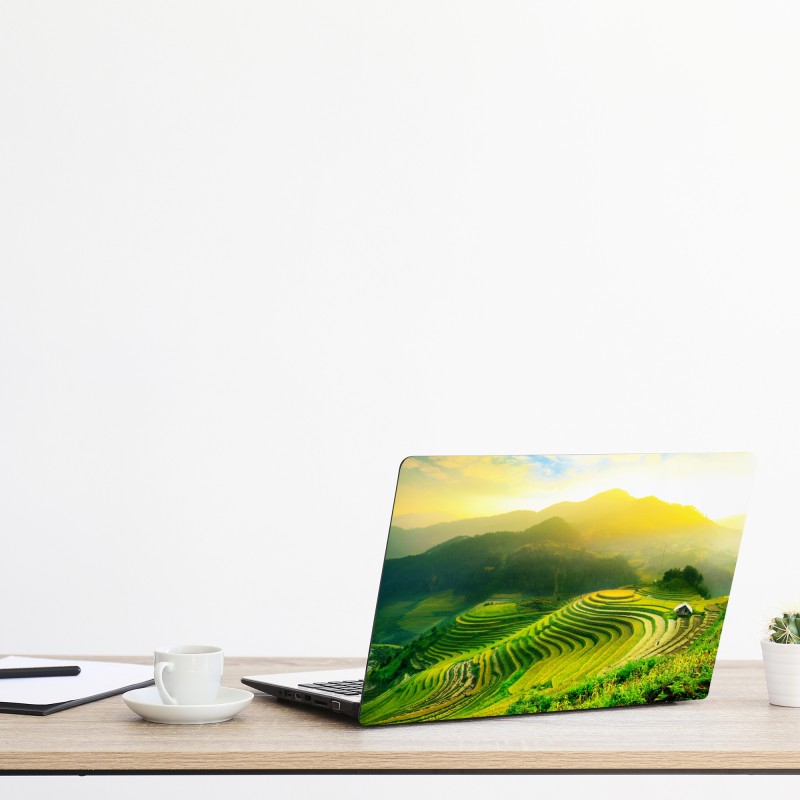 Naklejka na laptopa turkusowy geometryczny motyw łezki – Wallissimo®