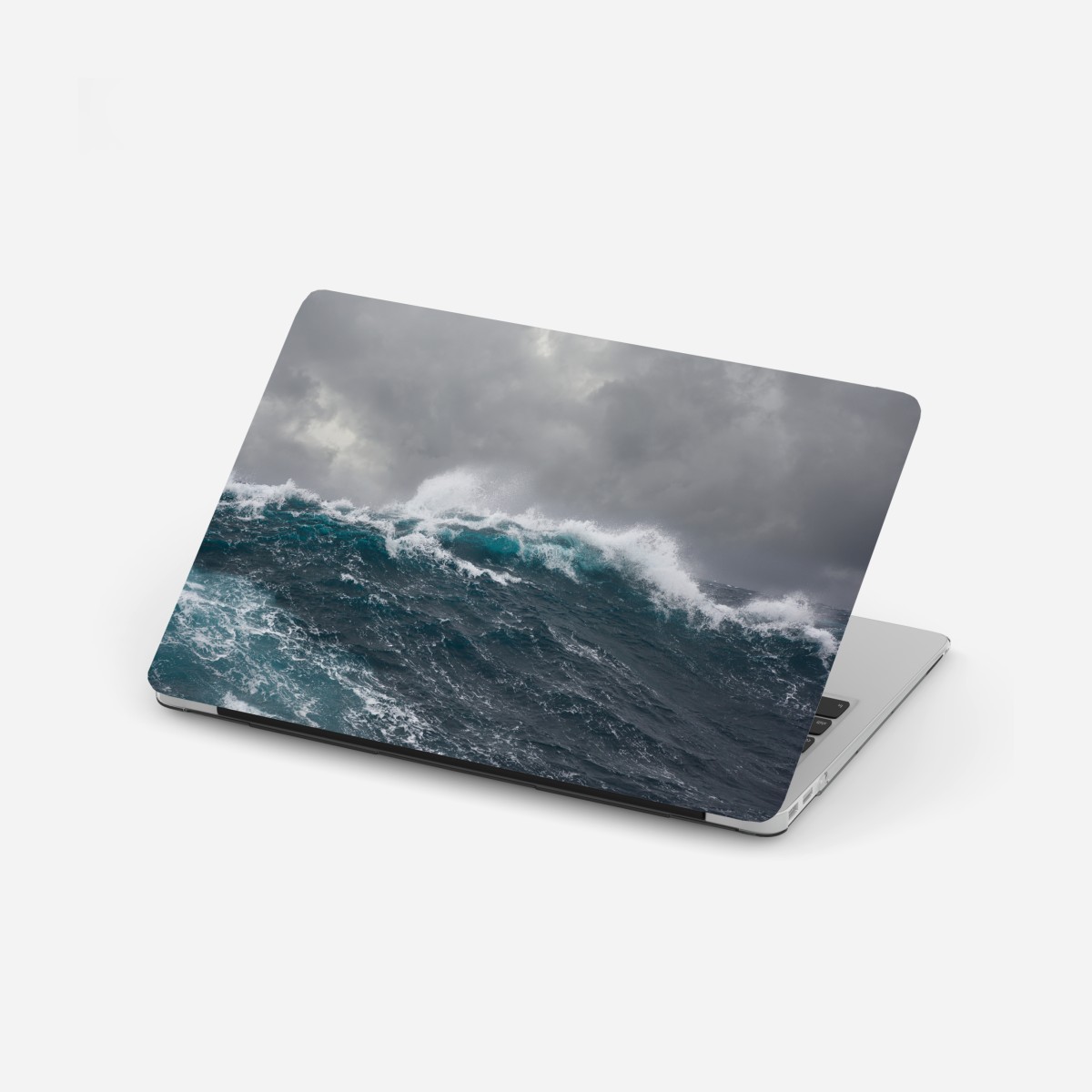 Laptop sticker stormy sea with crashing waves