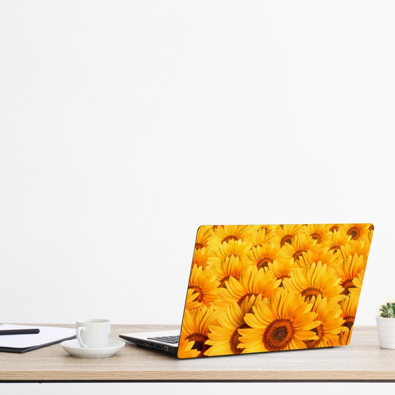 Naklejka na laptopa turkusowo-żółty abstrakcyjny wzór – Wallissimo®