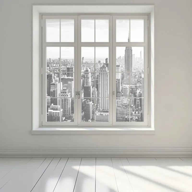 Naklejka na okno Nowy Jork panorama w odcieniach szarości – Wallissimo® Naklejka na okno Nowy Jork panorama w odcieniach szarości – Wallissimo®
