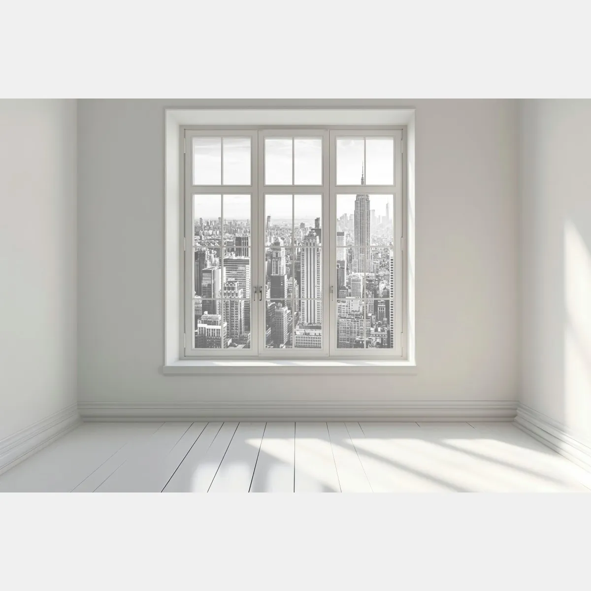 Naklejka na okno Nowy Jork panorama w odcieniach szarości – Wallissimo® Naklejka na okno Nowy Jork panorama w odcieniach szarości – Wallissimo®