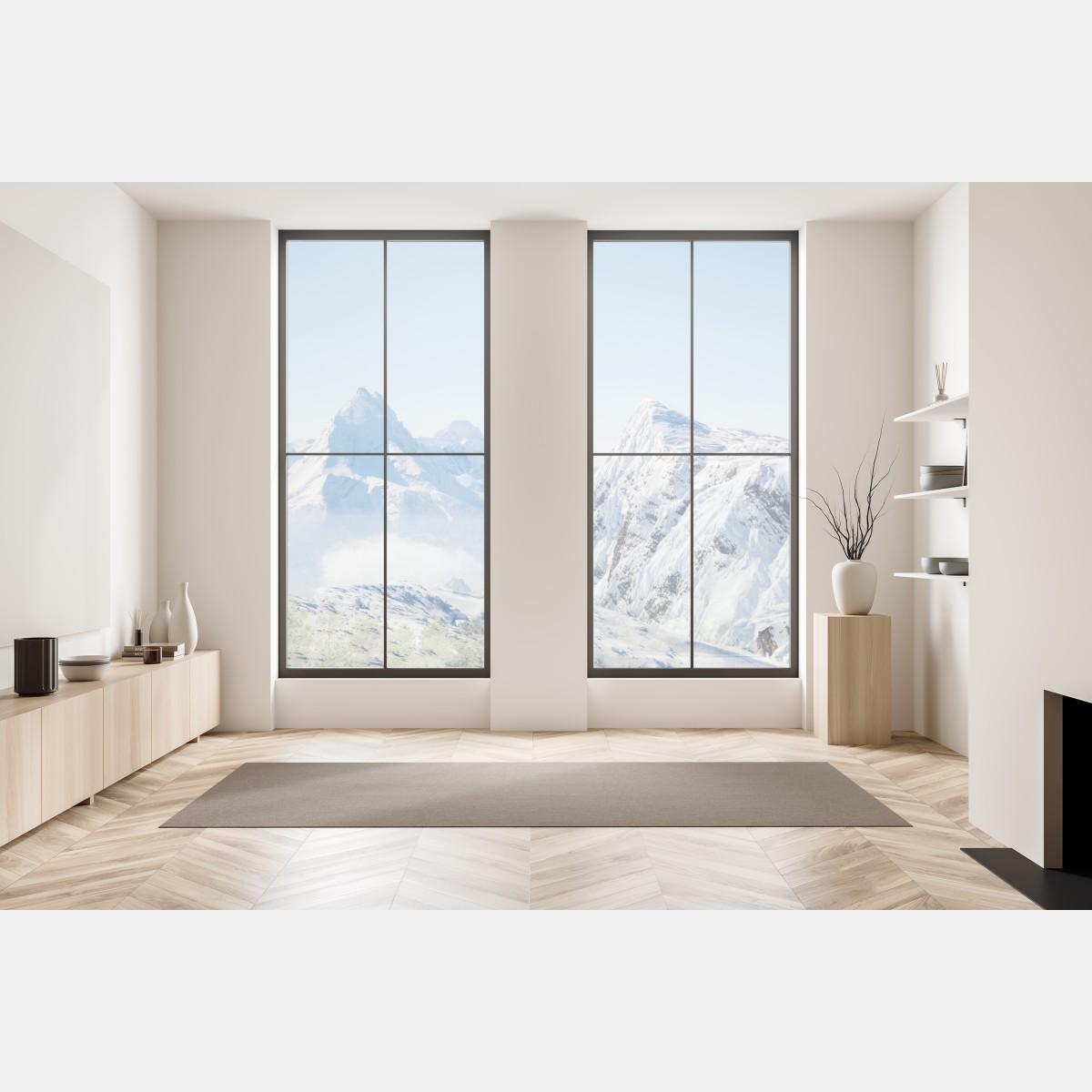 Naklejka na okno spokojna panorama zaśnieżonych gór – Wallissimo® Naklejka na okno spokojna panorama zaśnieżonych gór – Wallissimo®