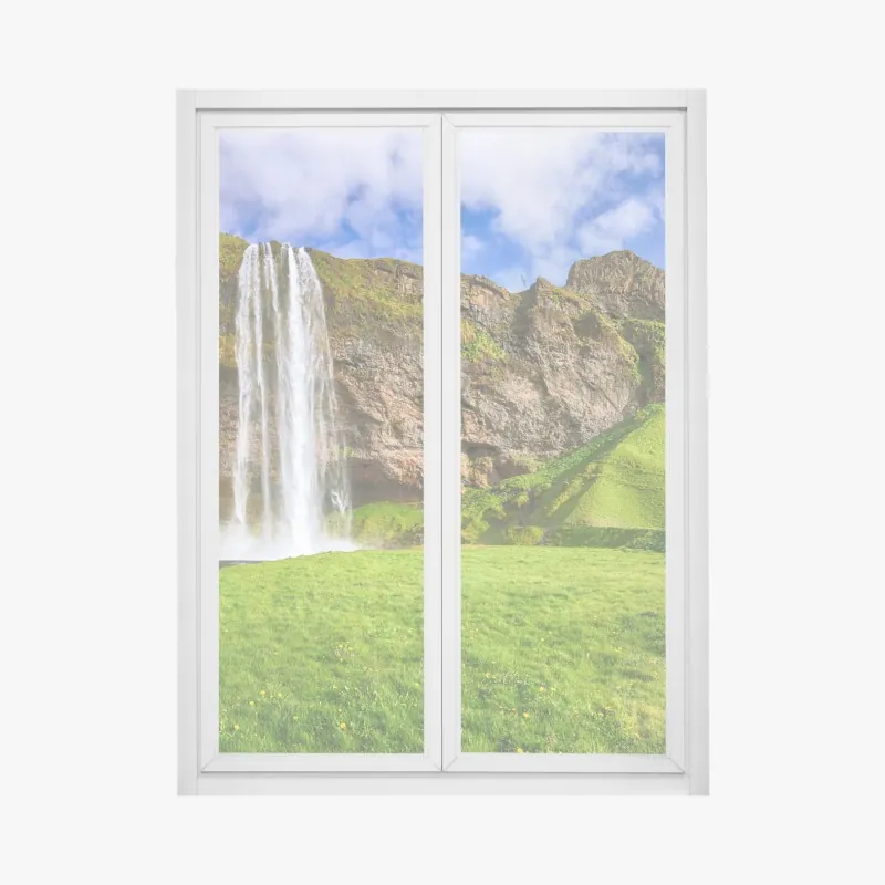 Naklejka na okno wschód słońca nad Wodospadami Epupa – Wallissimo®