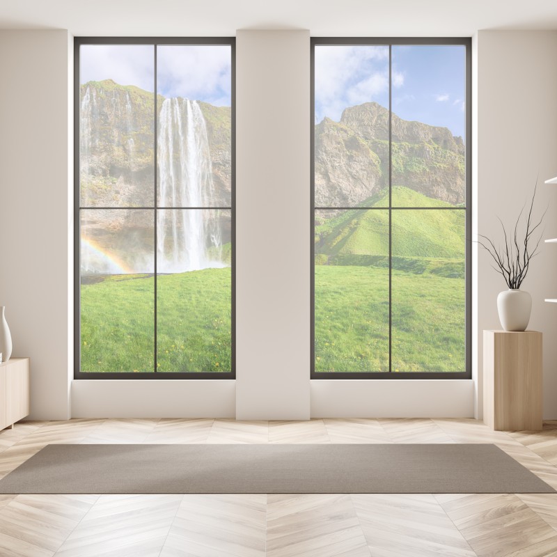 Naklejka na okno wschód słońca nad Wodospadami Epupa – Wallissimo®