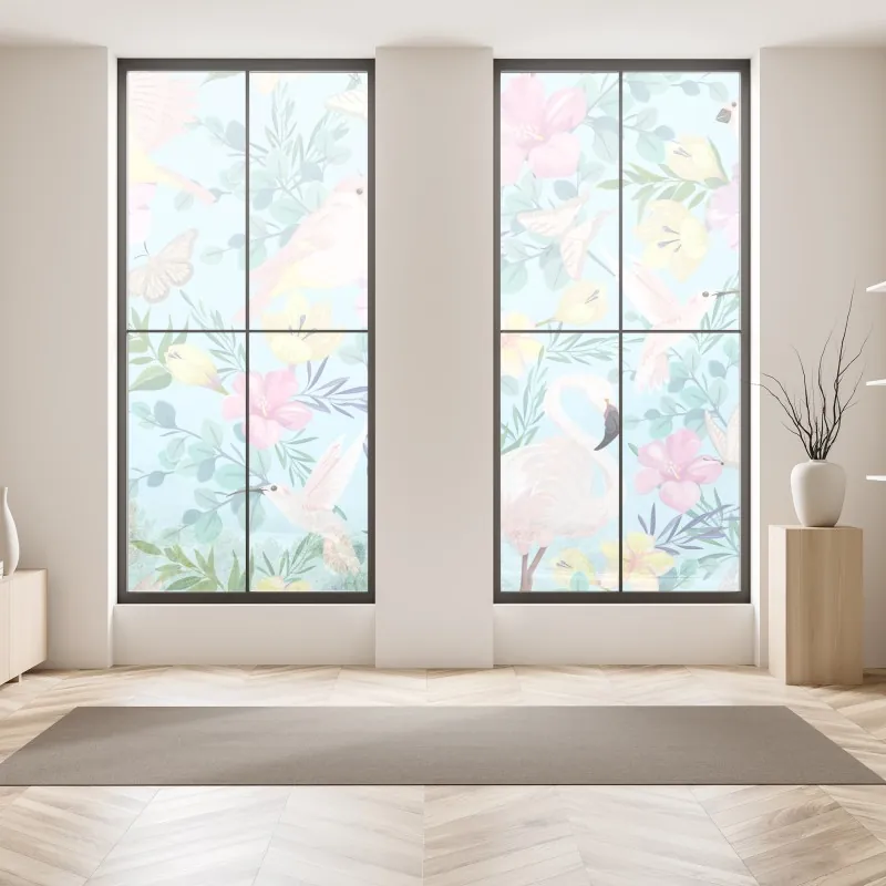 Naklejka na okno Polskie pole rzepaku pod błękitnym niebem – Wallissimo®