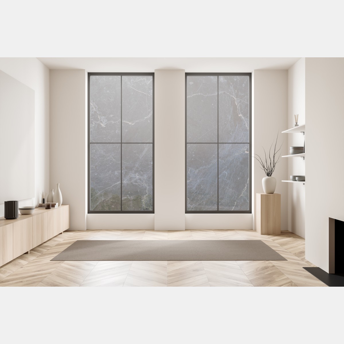 Naklejka na okno ciemna faktura marmuru z niebieskimi żyłkami – Wallissimo® Naklejka na okno ciemna faktura marmuru z niebieskimi żyłkami – Wallissimo®