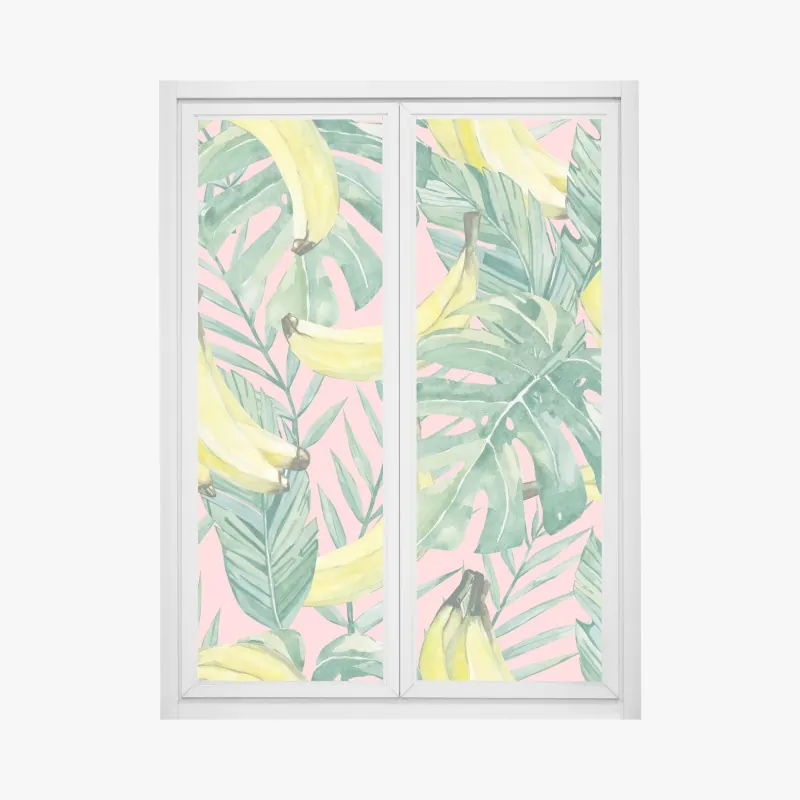 Naklejka na okno jesienna panorama gór i jeziora – Wallissimo®