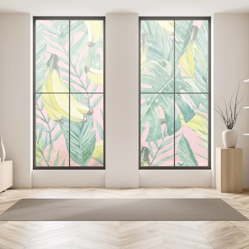 Naklejka na okno jesienna panorama gór i jeziora – Wallissimo®