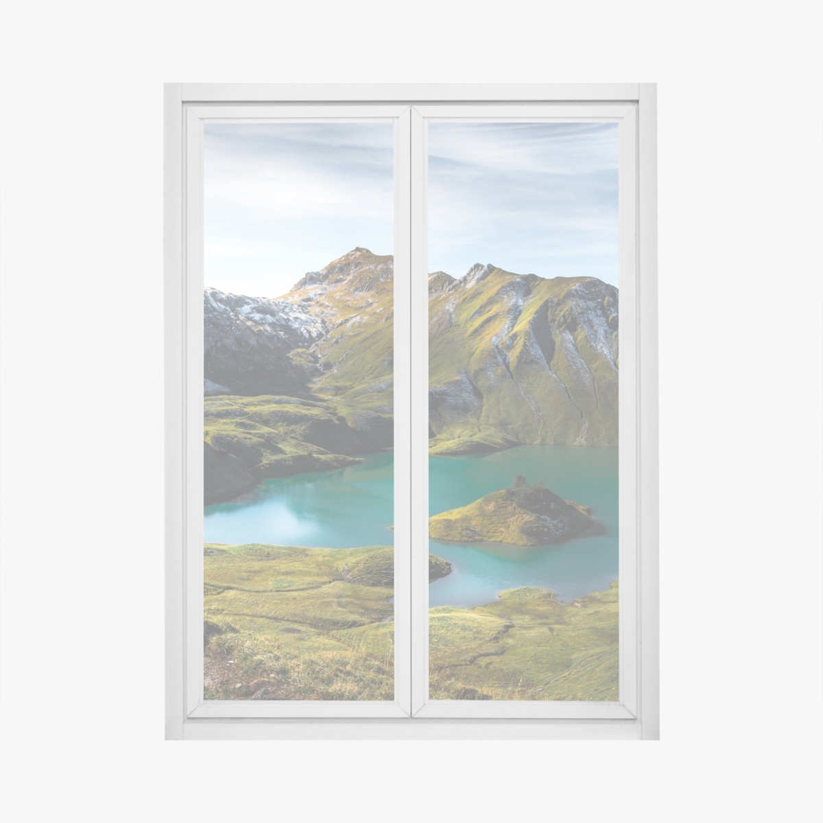 Window decal turquoise lake at Schrecksee, Bavaria