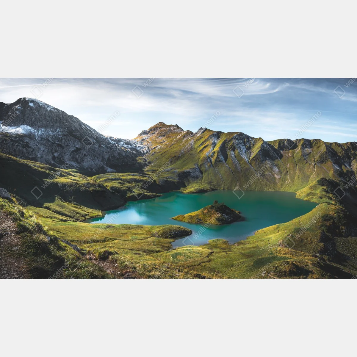 Naklejka na okno turkusowe jezioro w Schrecksee, Bawaria – Wallissimo® Naklejka na okno turkusowe jezioro w Schrecksee, Bawaria – Wallissimo®