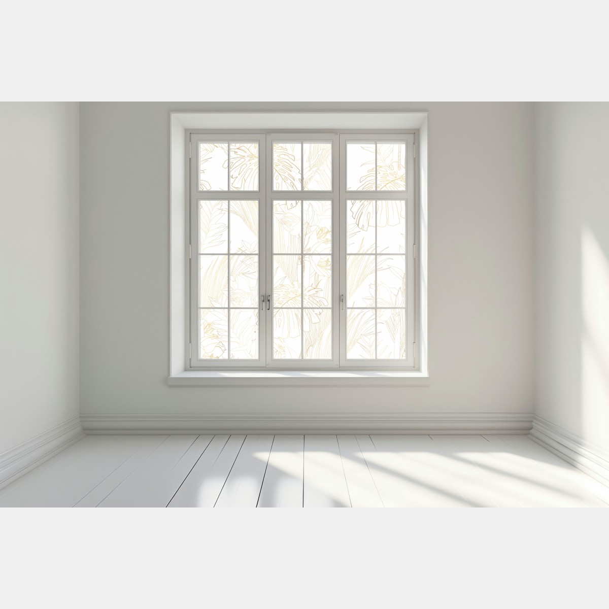 Naklejka na okno złote tropikalne liście – Wallissimo® Naklejka na okno złote tropikalne liście – Wallissimo®