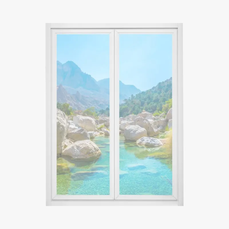 Naklejka na okno trzy dmuchawce na turkusowym tle – Wallissimo®