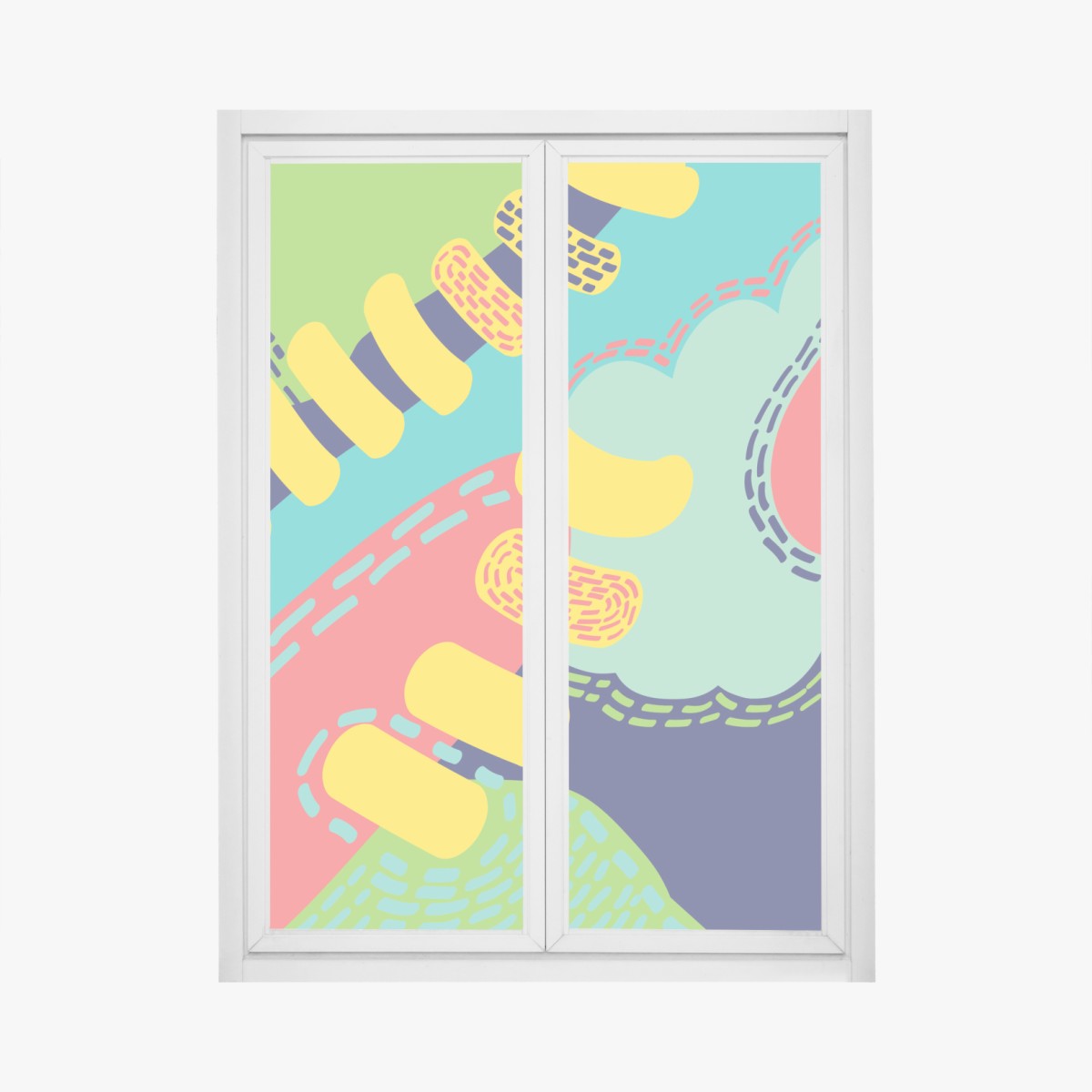 Window decal vibrant abstract pattern art