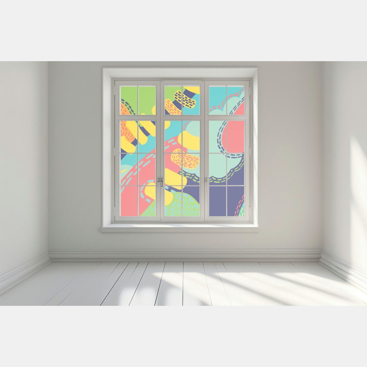 Naklejka na okno żywy abstrakcyjny wzór – Wallissimo® Naklejka na okno żywy abstrakcyjny wzór – Wallissimo®