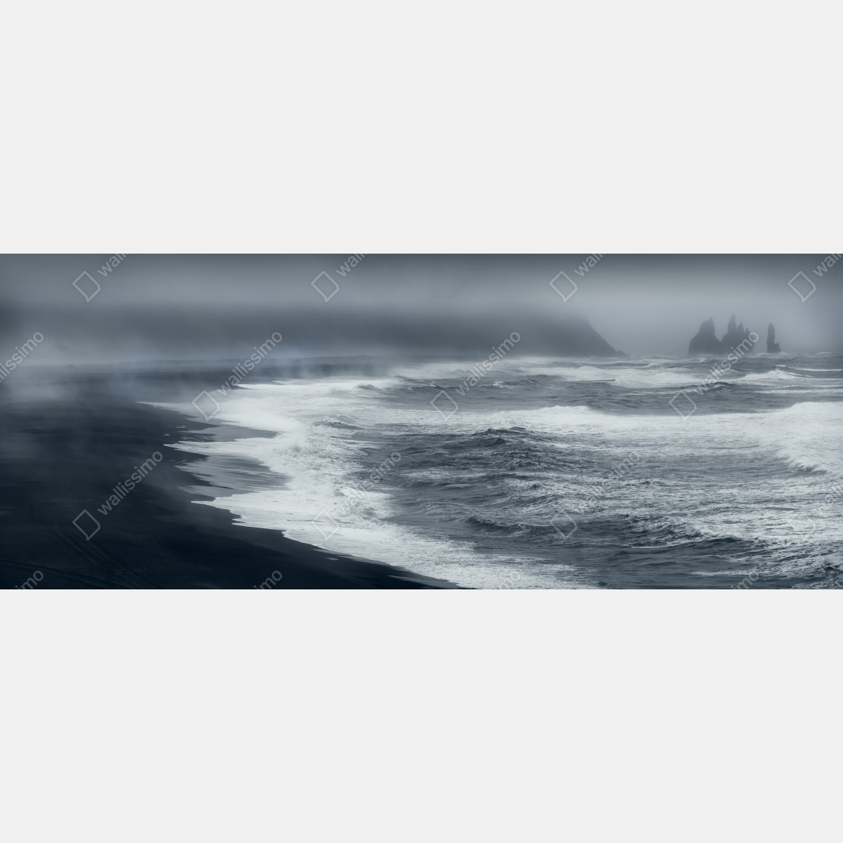 Naklejka na okno burzliwe wybrzeże Islandii panorama – Wallissimo® Naklejka na okno burzliwe wybrzeże Islandii panorama – Wallissimo®