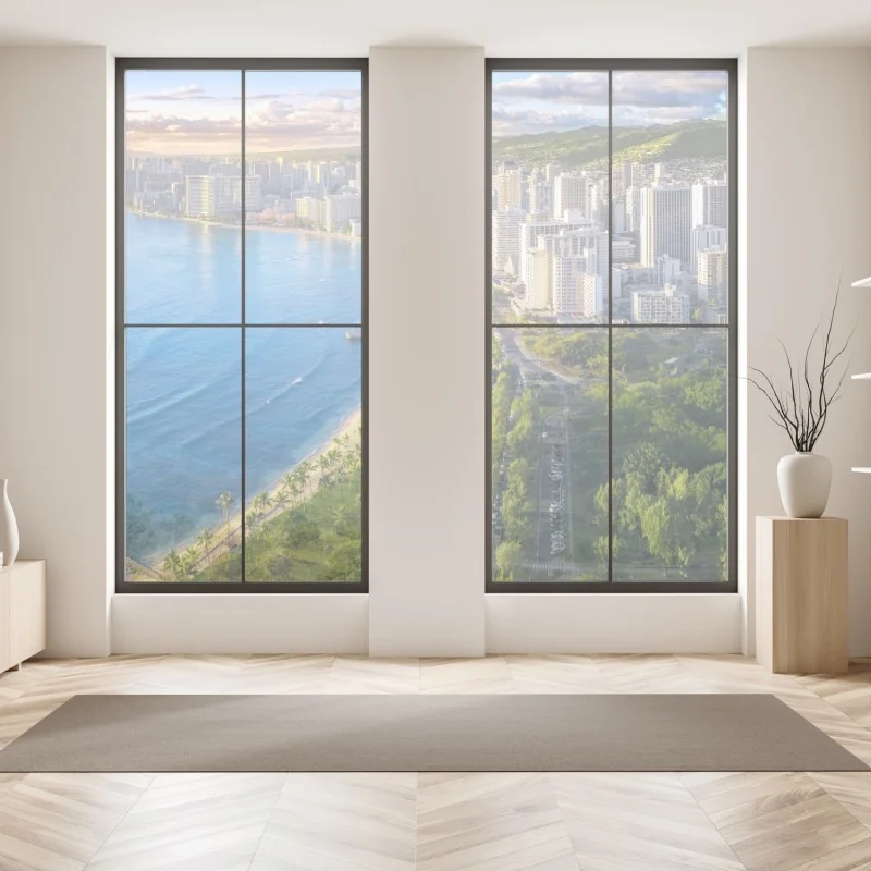 Naklejka na okno żywy geometryczny motyw kwiatowy – Wallissimo®