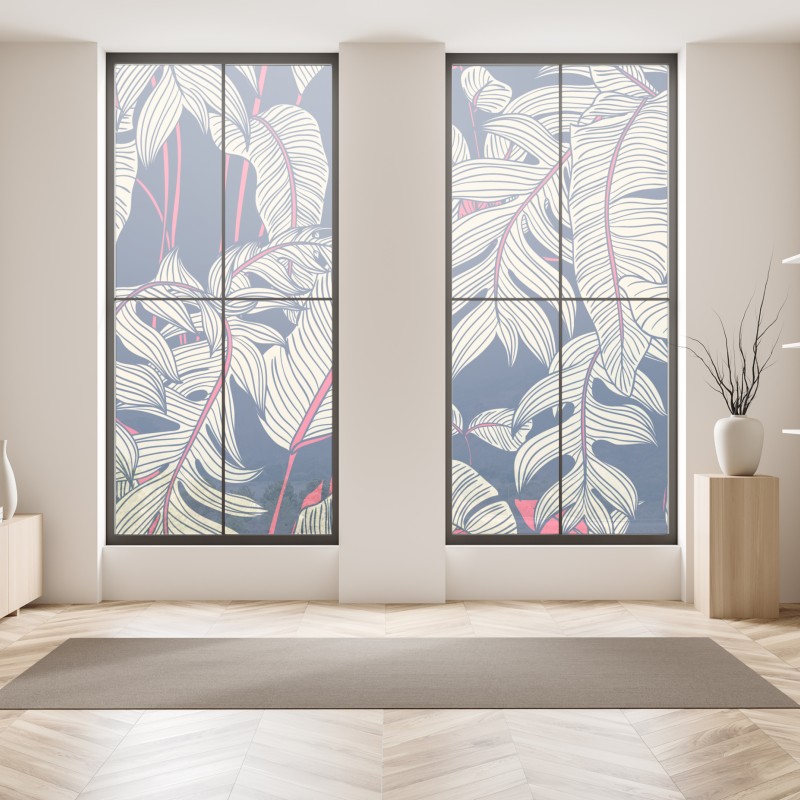 Naklejka na okno ornamentalny złoty wzór chmur – Wallissimo®