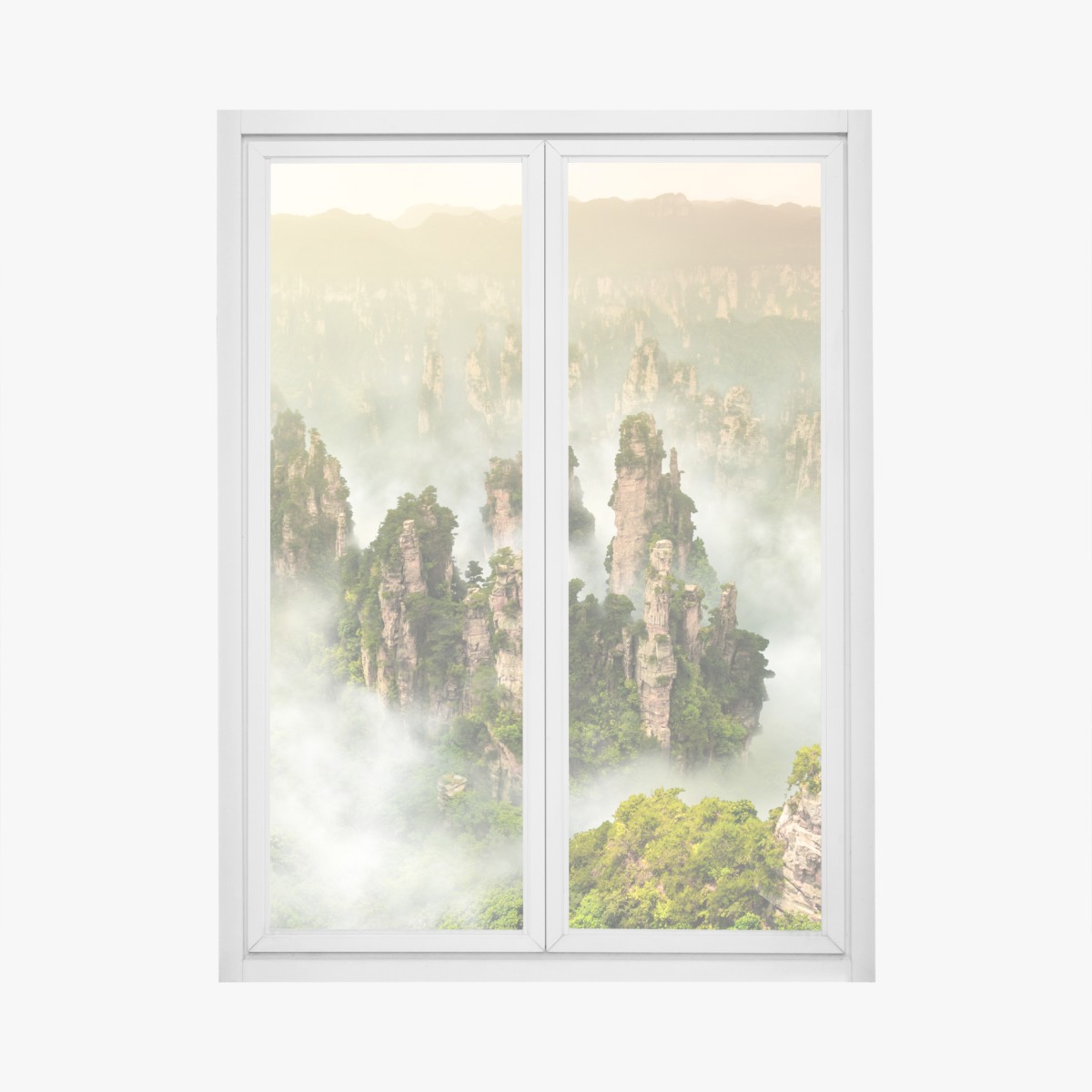Window decal misty pillars of Zhangjiajie