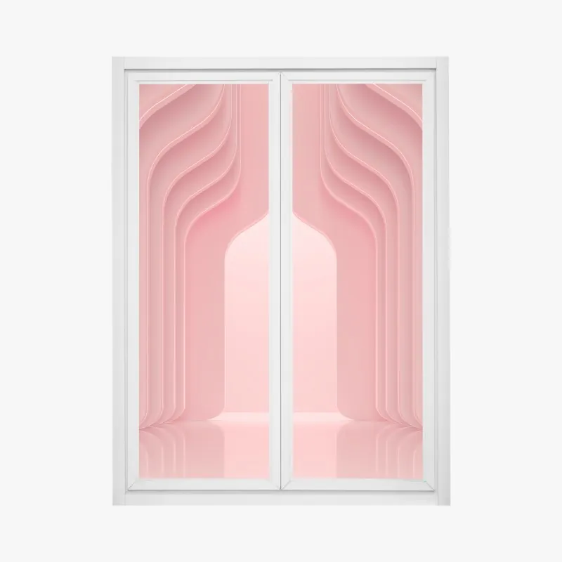 Naklejka na okno nowoczesne luksusowe wnętrze w odcieniach koralowego różu