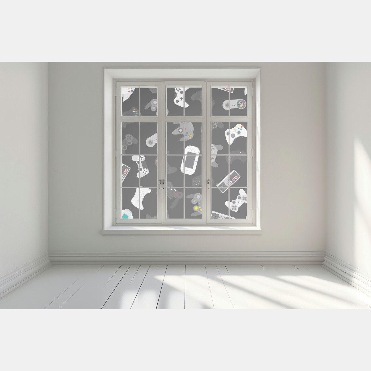 Naklejka na okno wzór retro kontrolerów do gier – Wallissimo® Naklejka na okno wzór retro kontrolerów do gier – Wallissimo®