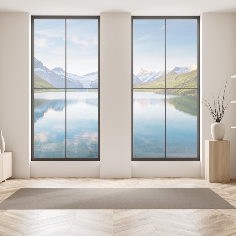 Naklejka na okno abstrakcyjne marmurowe tło w odcieniach turkusu i fioletu ze złotem – Wallissimo®