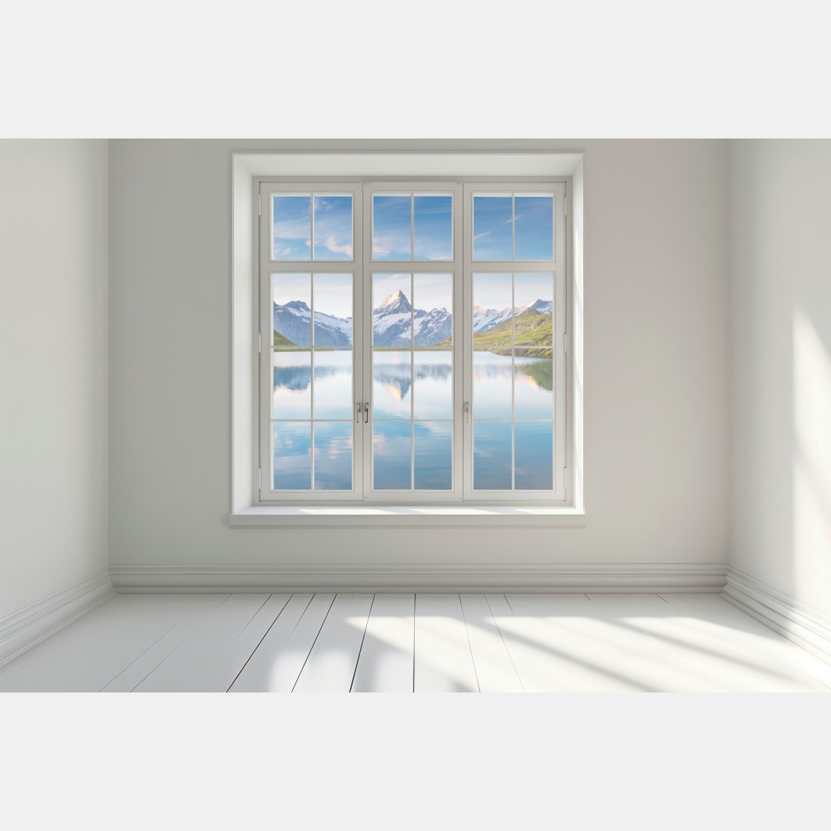Naklejka na okno majestatyczne odbicie Alp przy Bachalpsee – Wallissimo® Naklejka na okno majestatyczne odbicie Alp przy Bachalpsee – Wallissimo®