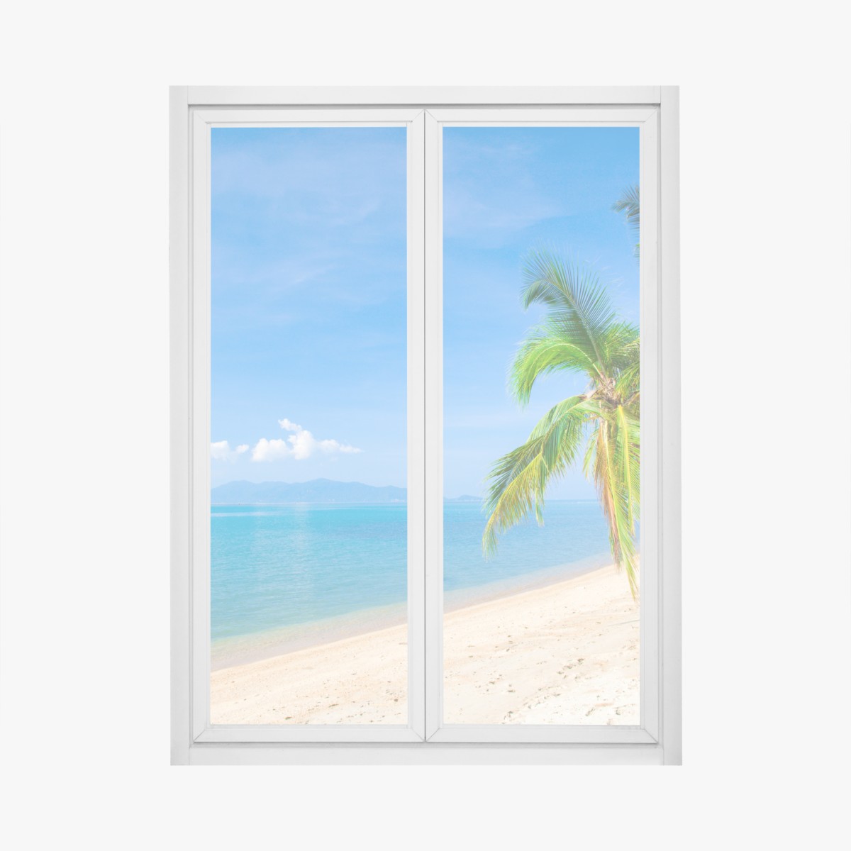 Window decal tropical palm beach paradise