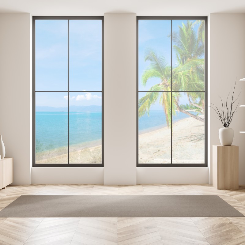 Naklejka na okno różowy wzór z piwoniami – Wallissimo®