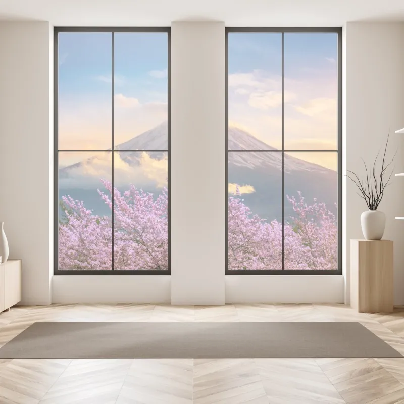 Naklejka na okno ornamentalny złoty wzór chmur – Wallissimo®