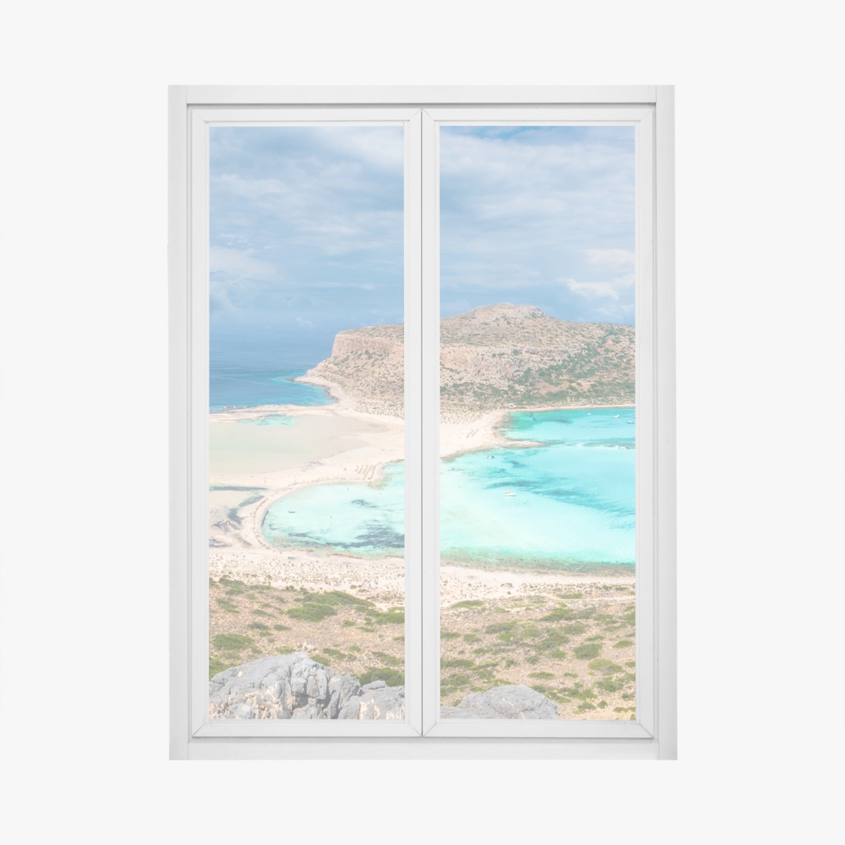 Window decal Balos Lagoon, Crete panoramic beach view