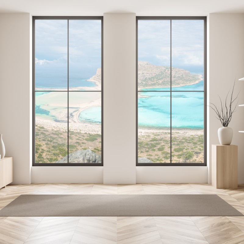 Naklejka na okno senny wschód słońca nad mglistym torfowiskiem – Wallissimo®