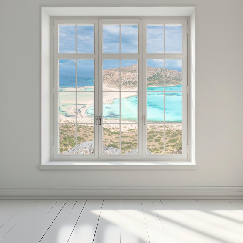 Naklejka na okno Balos Lagoon, Kreta panoramiczny widok na plażę – Wallissimo® Naklejka na okno Balos Lagoon, Kreta panoramiczny widok na plażę – Wallissimo®