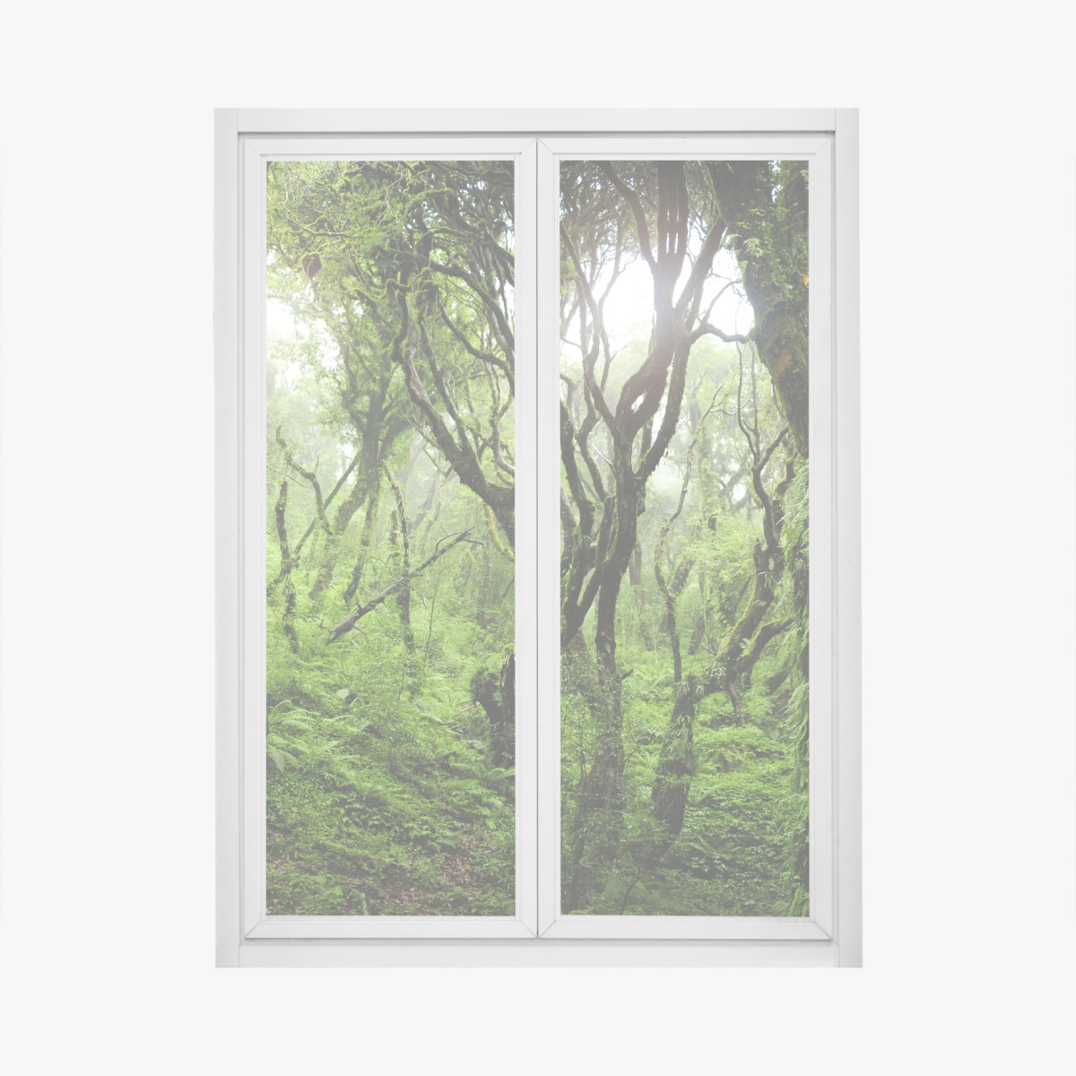 Window decal mystic green forest canopy