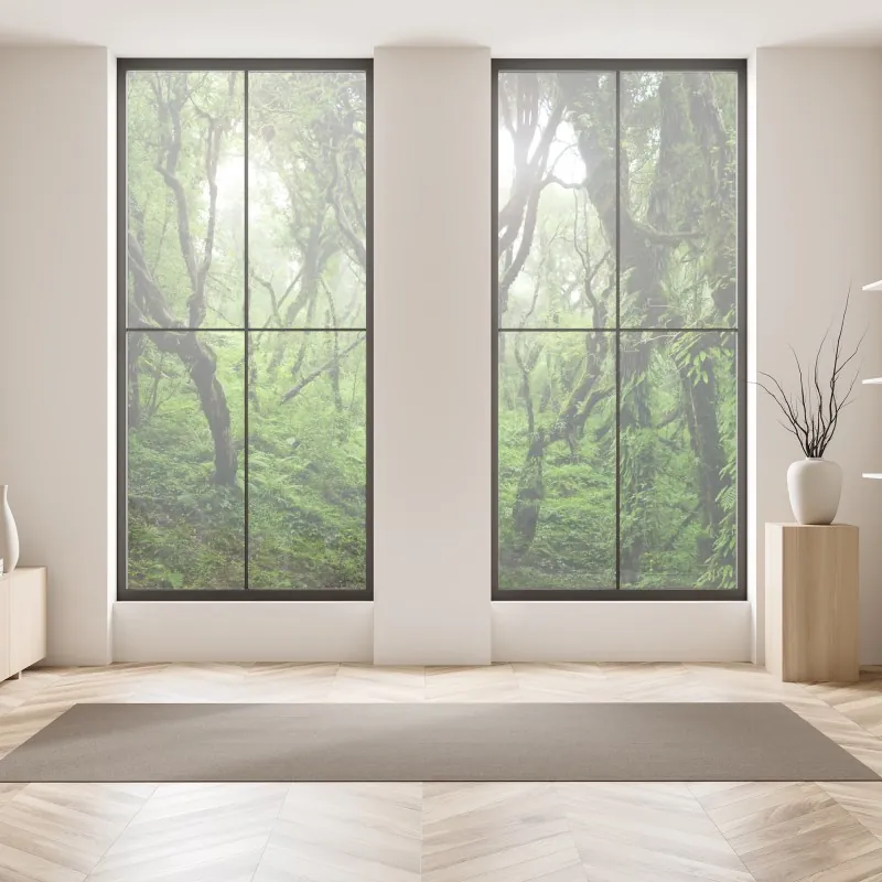 Naklejka na okno senny wschód słońca nad mglistym torfowiskiem – Wallissimo®