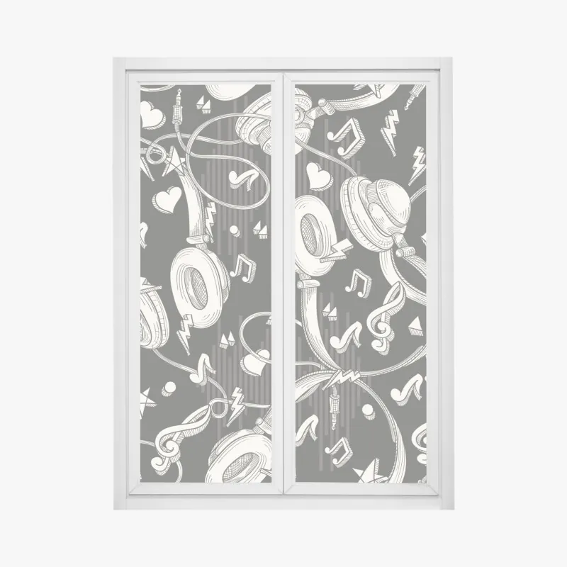 Naklejka na okno niebieski wzór ze spiralami – Wallissimo®