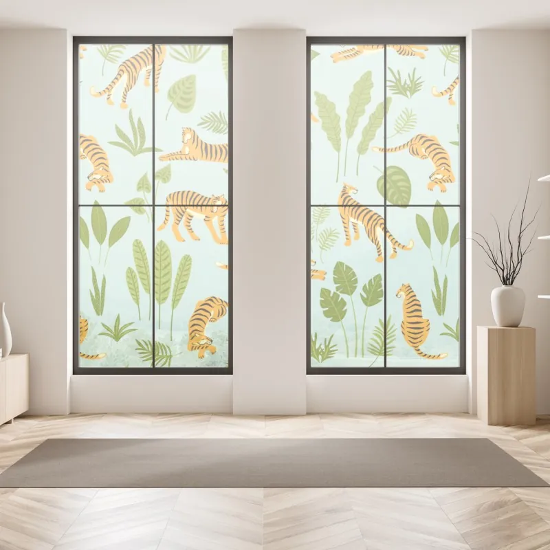 Naklejka na okno drewniany pomost nad spokojnym jeziorem – Wallissimo®