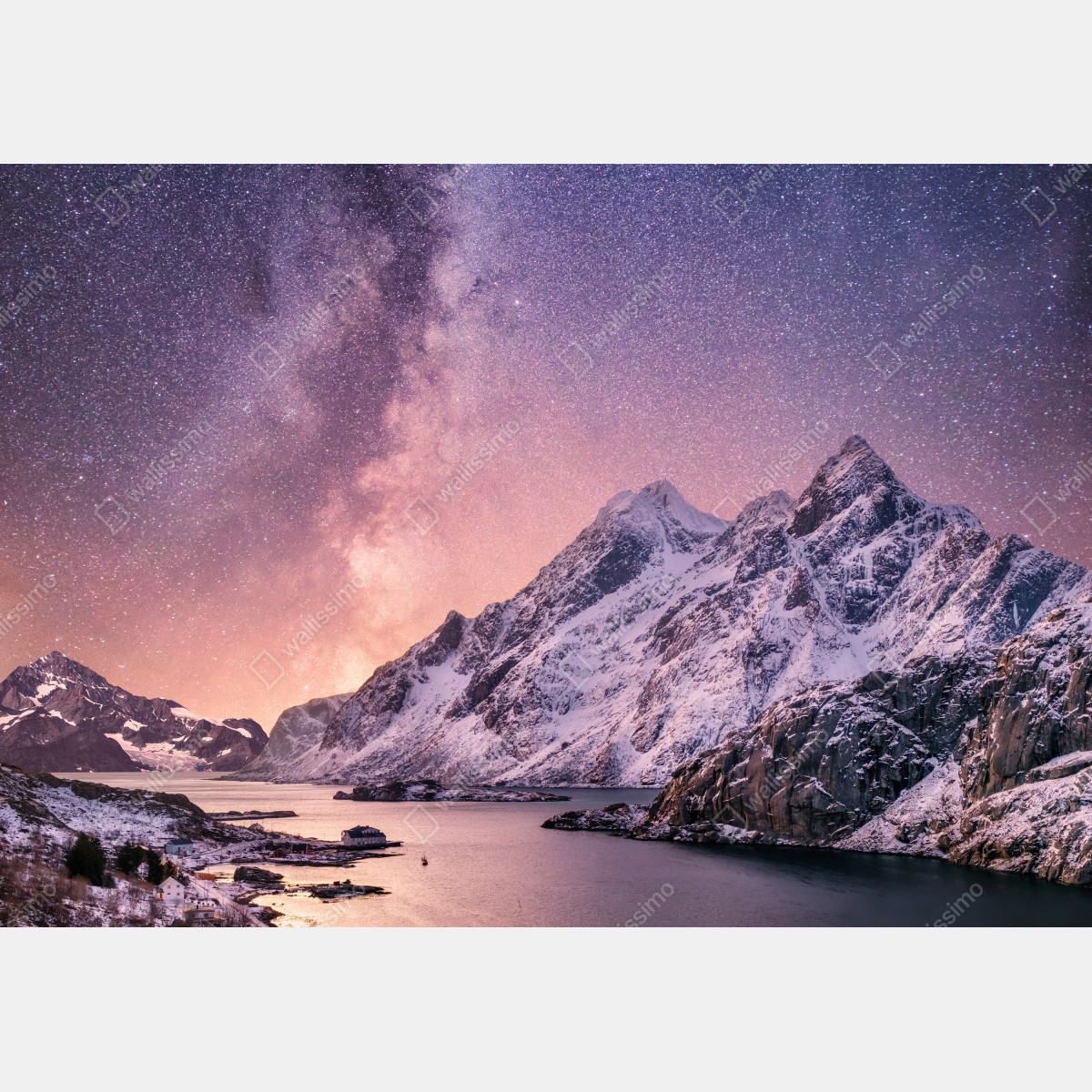 Naklejka na okno droga mleczna nad ośnieżonymi górami w Norwegii – Wallissimo® Naklejka na okno droga mleczna nad ośnieżonymi górami w Norwegii – Wallissimo®