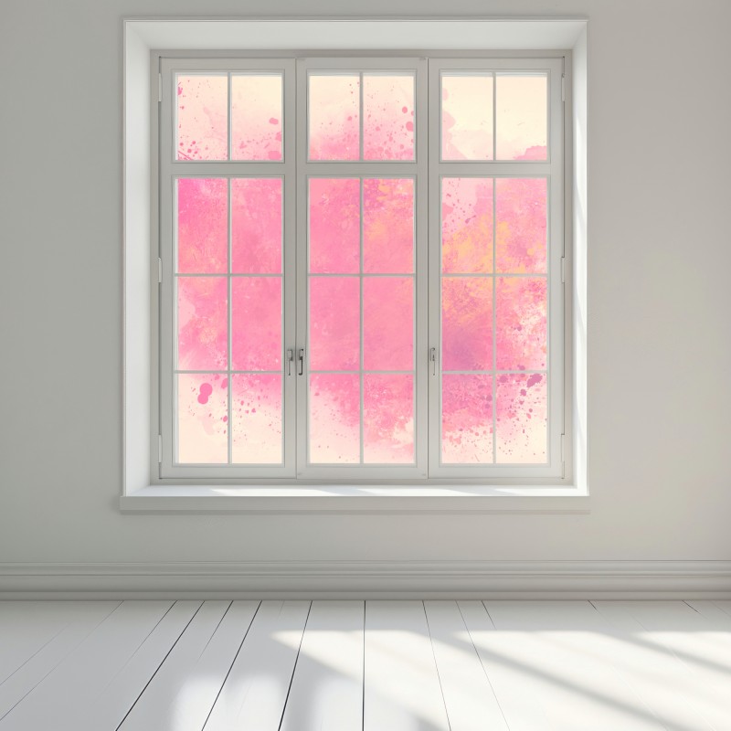 Naklejka na okno żywa różowa akwarelowa plama – Wallissimo® Naklejka na okno żywa różowa akwarelowa plama – Wallissimo®