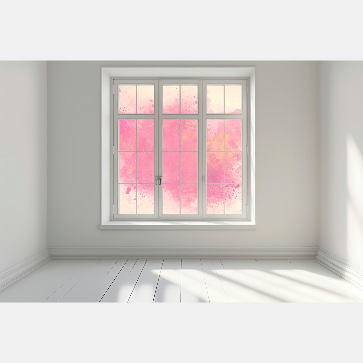 Naklejka na okno żywa różowa akwarelowa plama – Wallissimo® Naklejka na okno żywa różowa akwarelowa plama – Wallissimo®