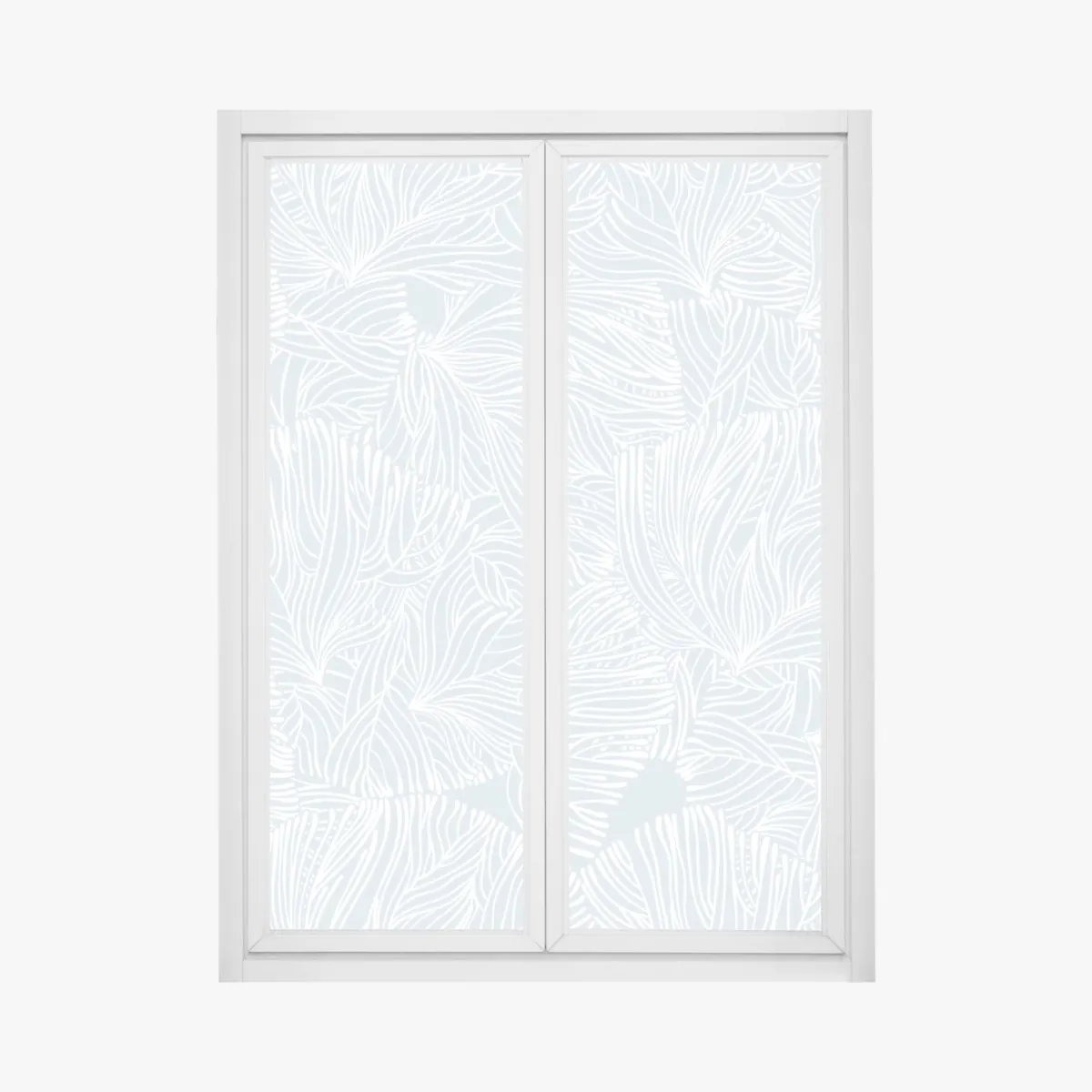 Naklejka na okno delikatny niebieski wzór botaniczny – Wallissimo® Naklejka na okno delikatny niebieski wzór botaniczny – Wallissimo®