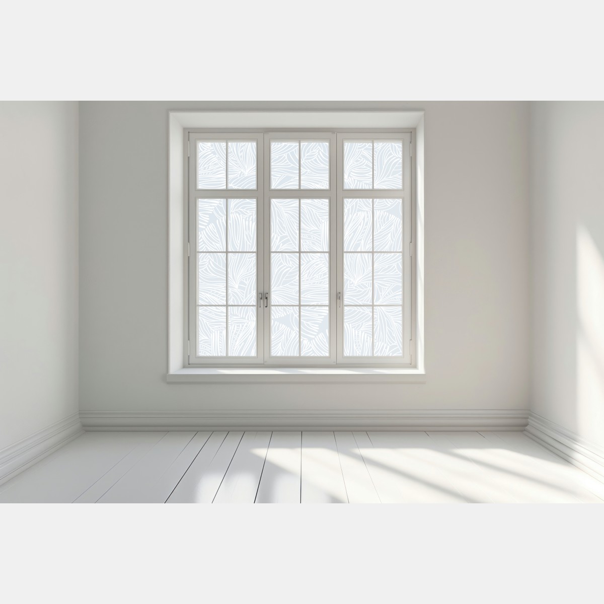 Naklejka na okno delikatny niebieski wzór botaniczny – Wallissimo® Naklejka na okno delikatny niebieski wzór botaniczny – Wallissimo®