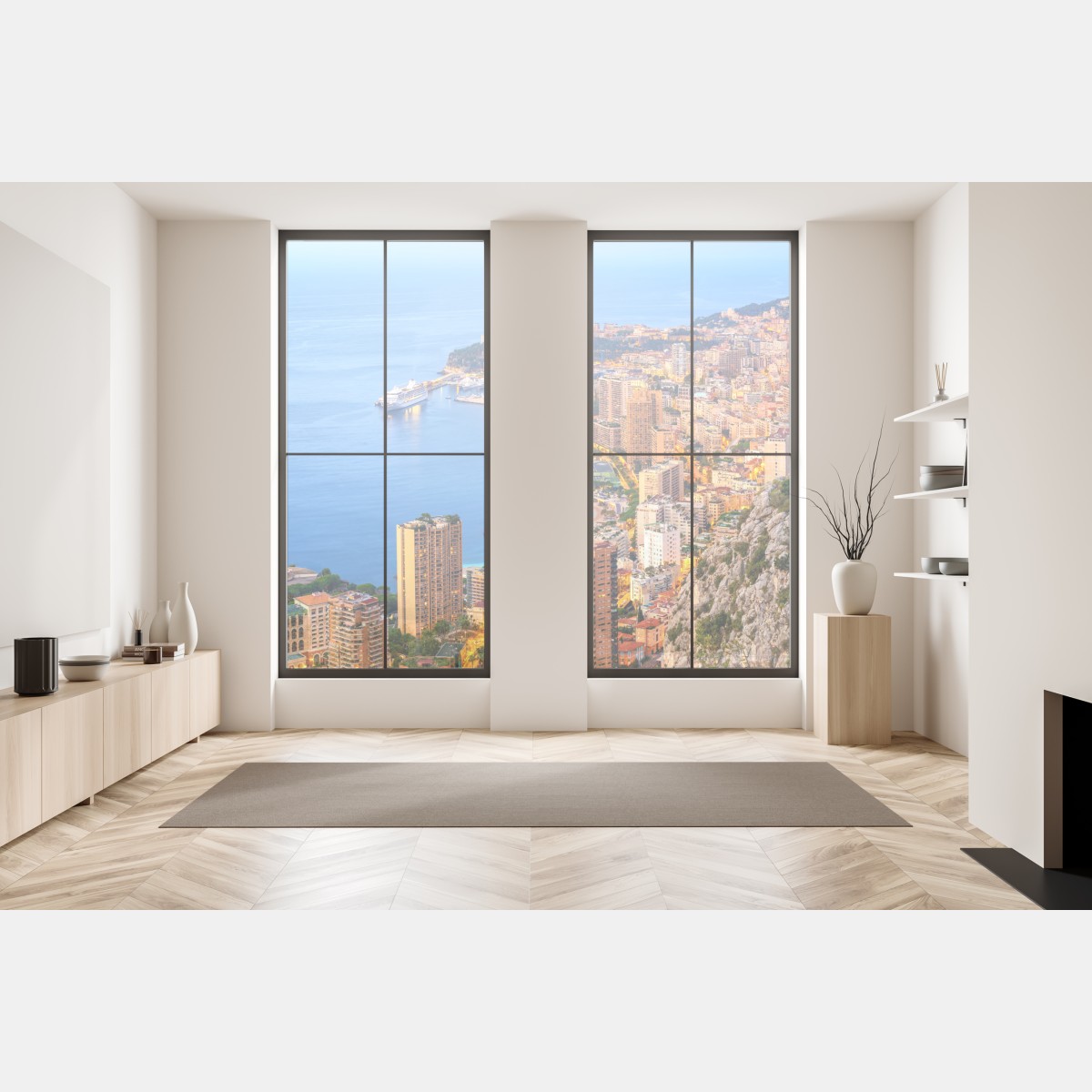 Naklejka na okno Monako panorama wybrzeża o zmierzchu – Wallissimo® Naklejka na okno Monako panorama wybrzeża o zmierzchu – Wallissimo®