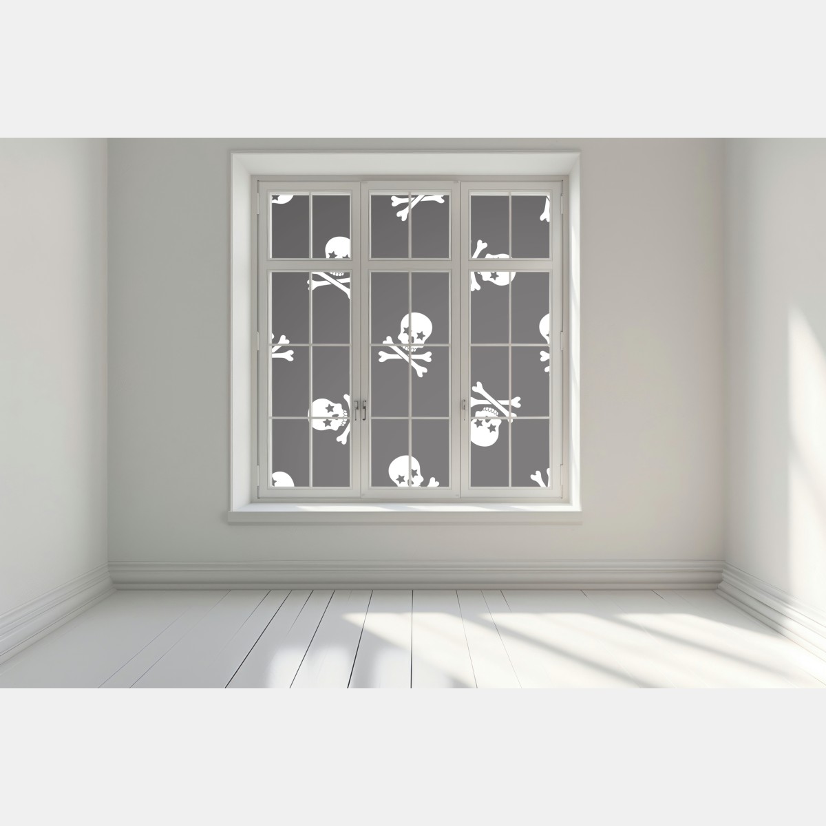 Naklejka na okno wzór czaszki i skrzyżowanych piszczeli – Wallissimo® Naklejka na okno wzór czaszki i skrzyżowanych piszczeli – Wallissimo®