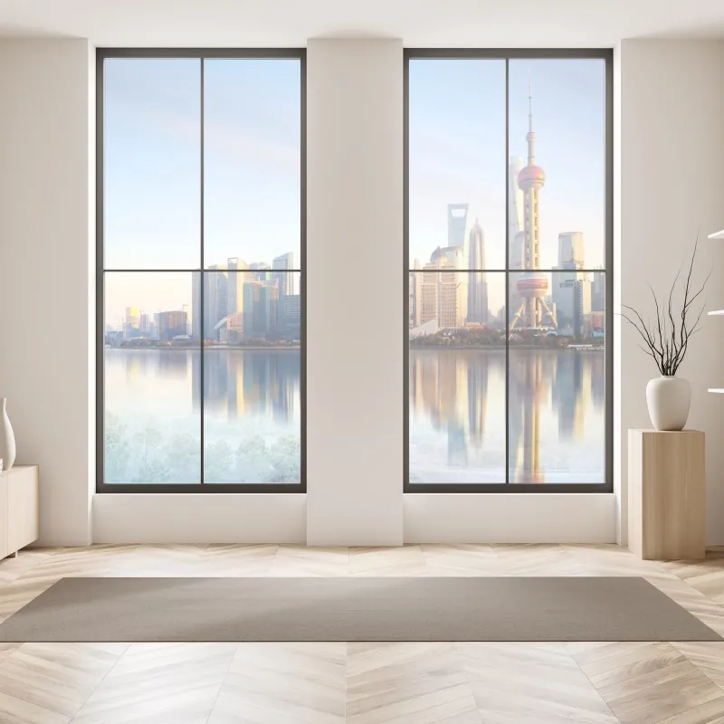 Naklejka na okno czarno-biały wzór ze spiralami – Wallissimo®