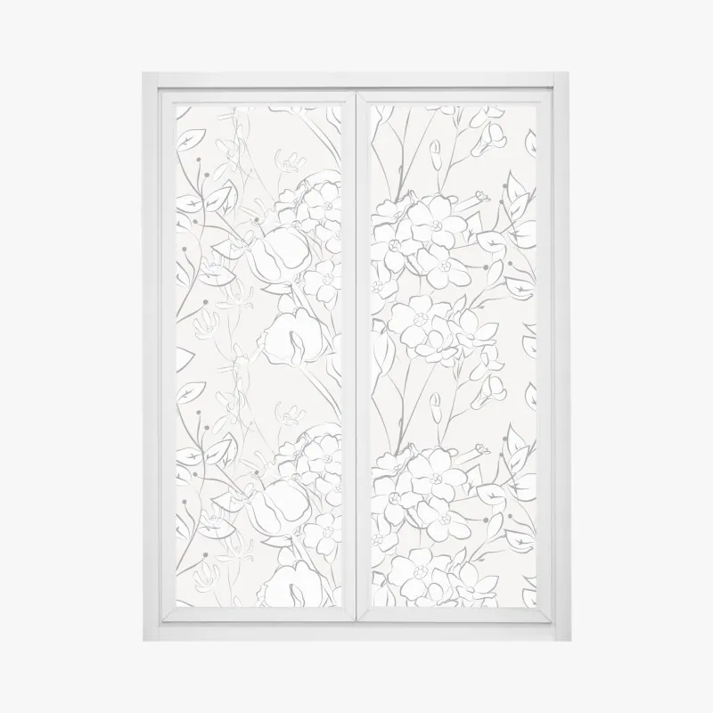 Naklejka na okno słoneczna łąka o zachodzie słońca – Wallissimo®