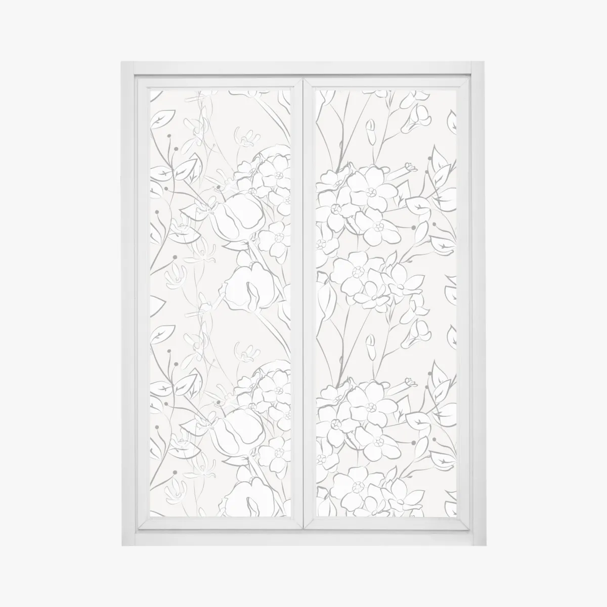 Naklejka na okno delikatny pastelowy motyw kwiatowy – Wallissimo® Naklejka na okno delikatny pastelowy motyw kwiatowy – Wallissimo®