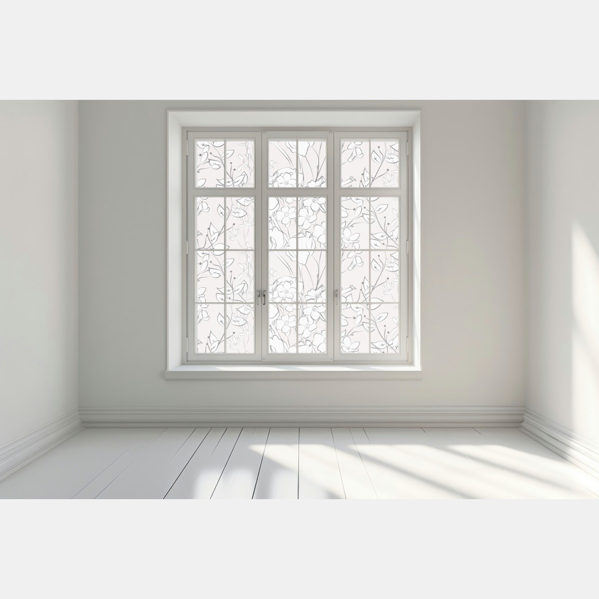 Naklejka na okno delikatny pastelowy motyw kwiatowy – Wallissimo® Naklejka na okno delikatny pastelowy motyw kwiatowy – Wallissimo®