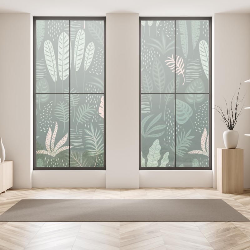 Naklejka na okno czarno-biały wzór ze spiralami – Wallissimo®