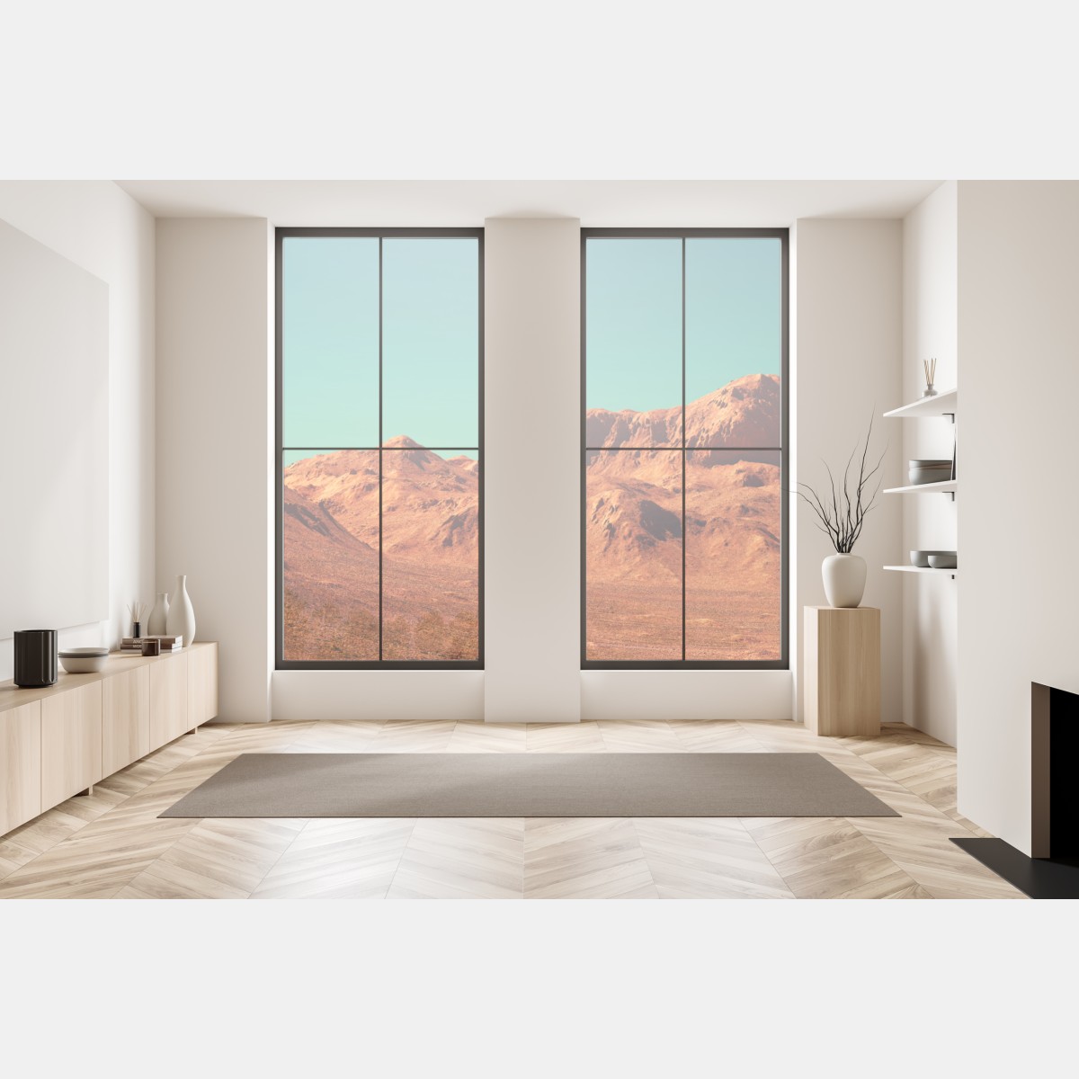 Naklejka na okno krajobraz marsa — widok planetarny – Wallissimo® Naklejka na okno krajobraz marsa — widok planetarny – Wallissimo®